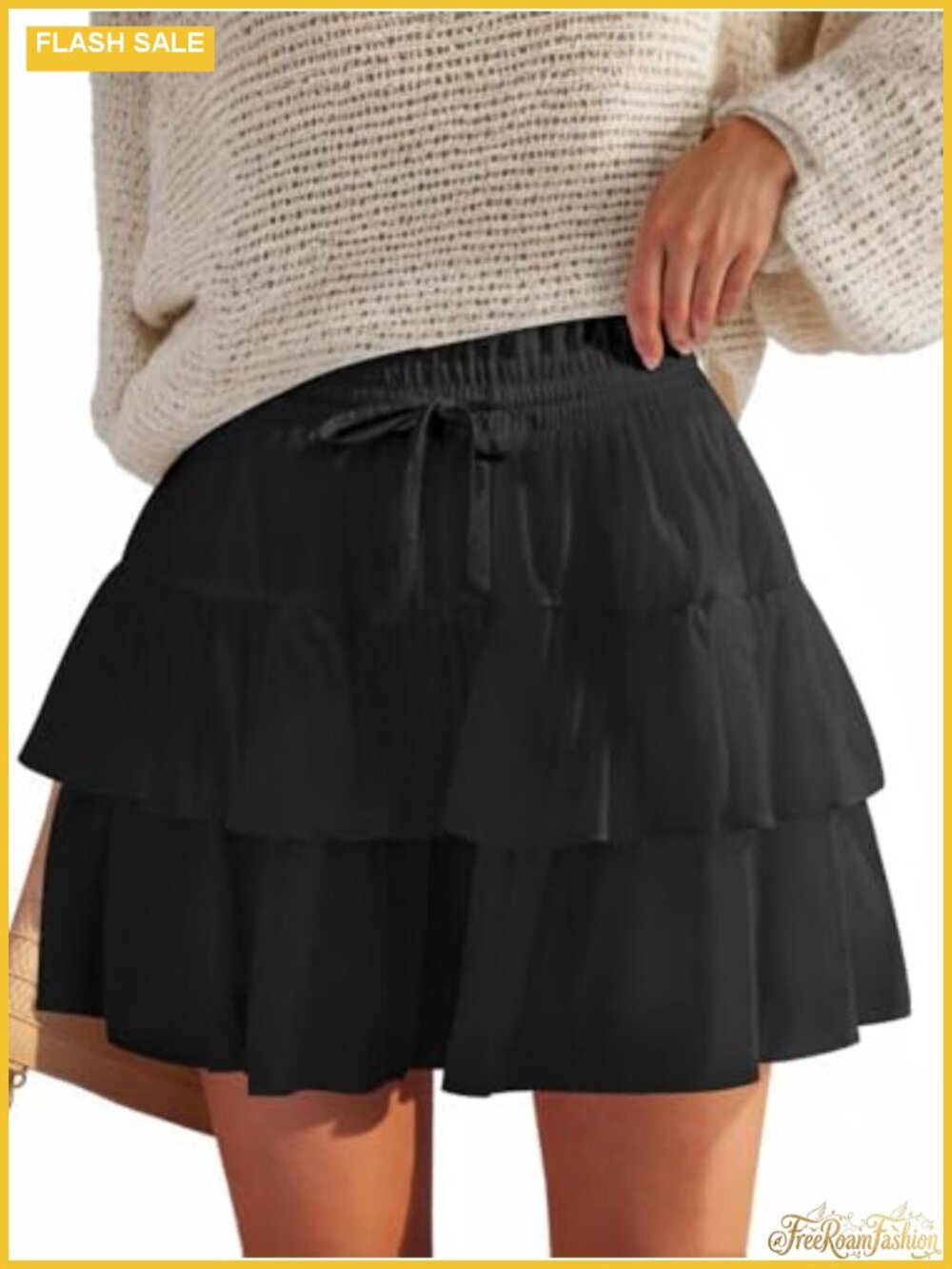 Pleated Tiered Mini Skort with Built-in Shorts High Waist Tennis Golf